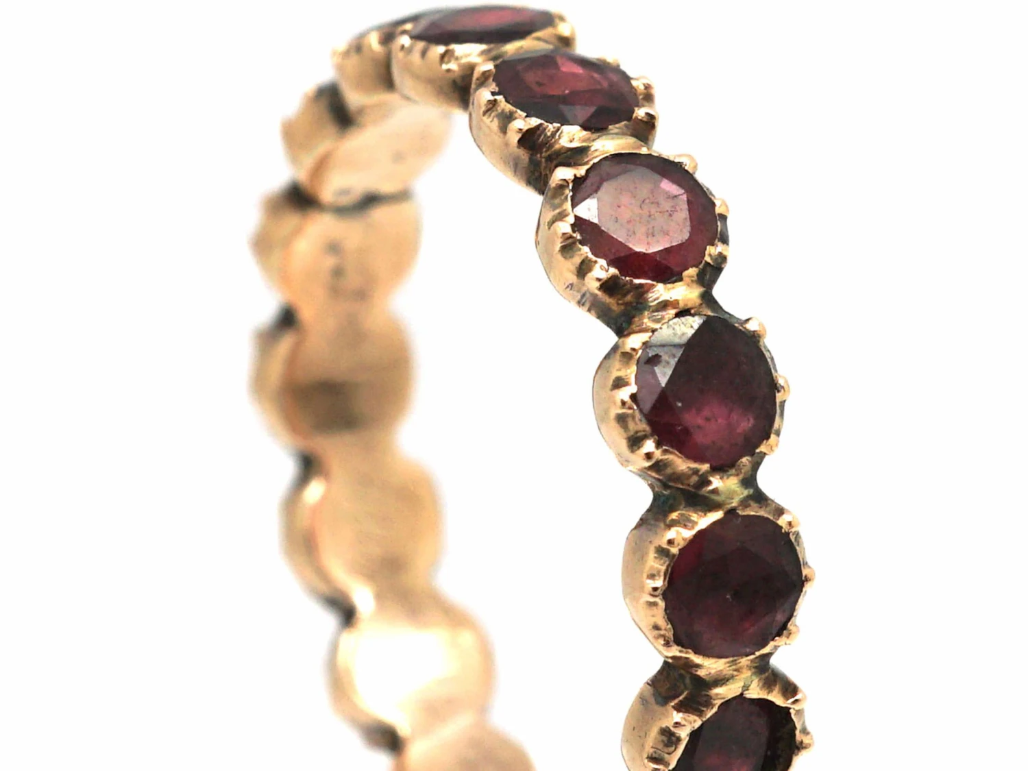 Georgian 9ct Gold Almandine Garnet Eternity Ring 4 Georgian 9ct Gold Almandine Garnet Eternity Ring - Image 2