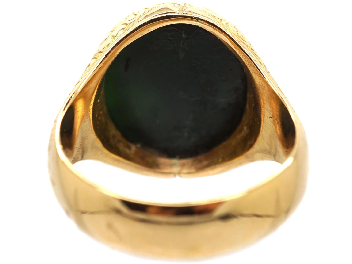Victorian 18ct Engraved Gold Signet Ring Set With A Plain Bloodstone 6 Victorian 18ct Engraved Gold Signet Ring Set With A Plain Bloodstone - Image 4