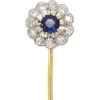 Edwardian 15ct Gold & Platinum, Diamond & Sapphire Cluster Tie Pin -Antique Jewellery Company 6e99e44c dsc05930