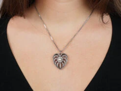 Diamond, Natural Pearl & Rock Crystal Edwardian Heart Pendant 13 Diamond, Natural Pearl & Rock Crystal Edwardian Heart Pendant -Antique Jewellery Company 6f1a7059 nsf09539