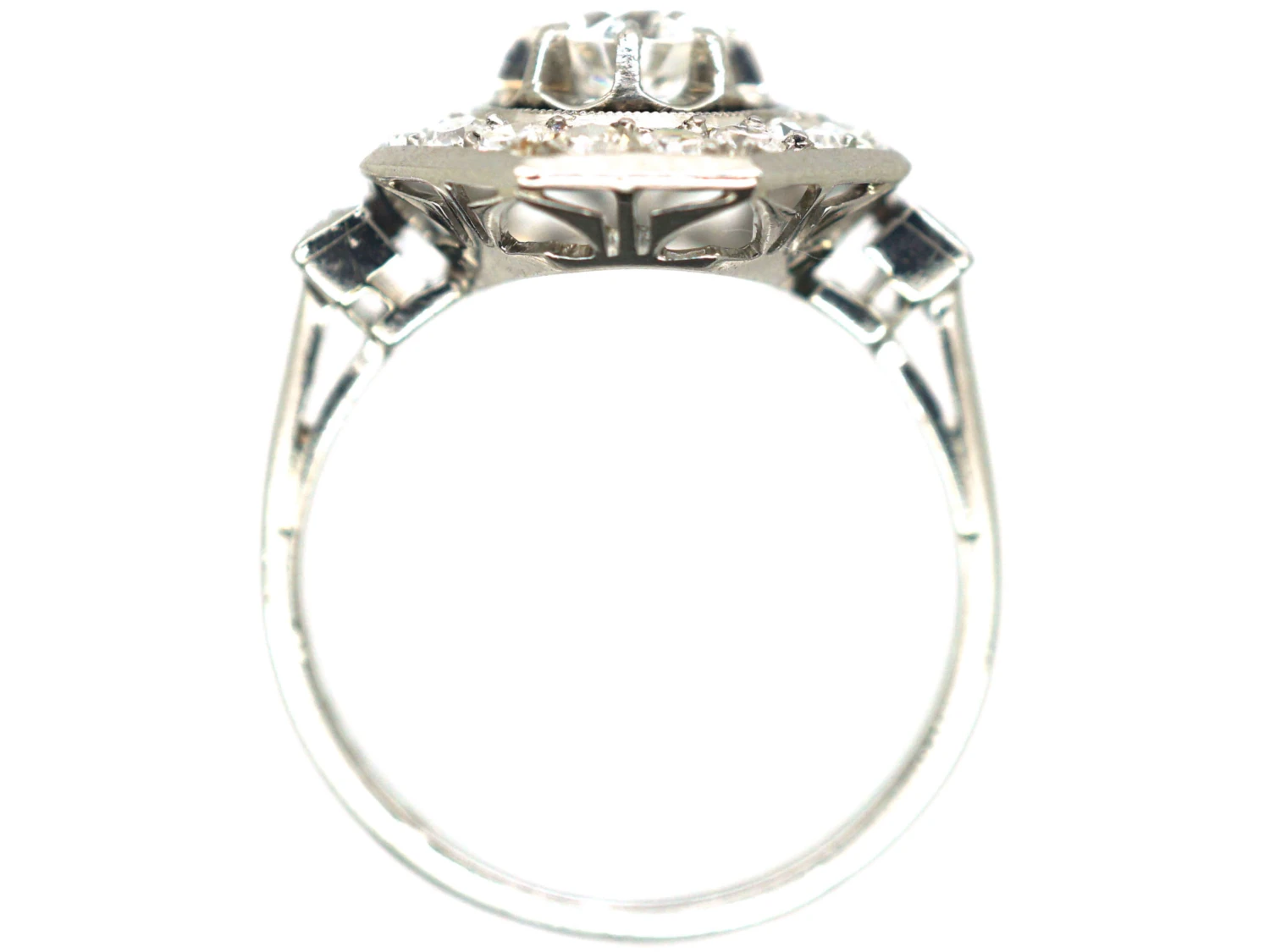 French Art Deco Platinum Octagonal Shaped Diamond Ring 5 French Art Deco Platinum Octagonal Shaped Diamond Ring - Image 3