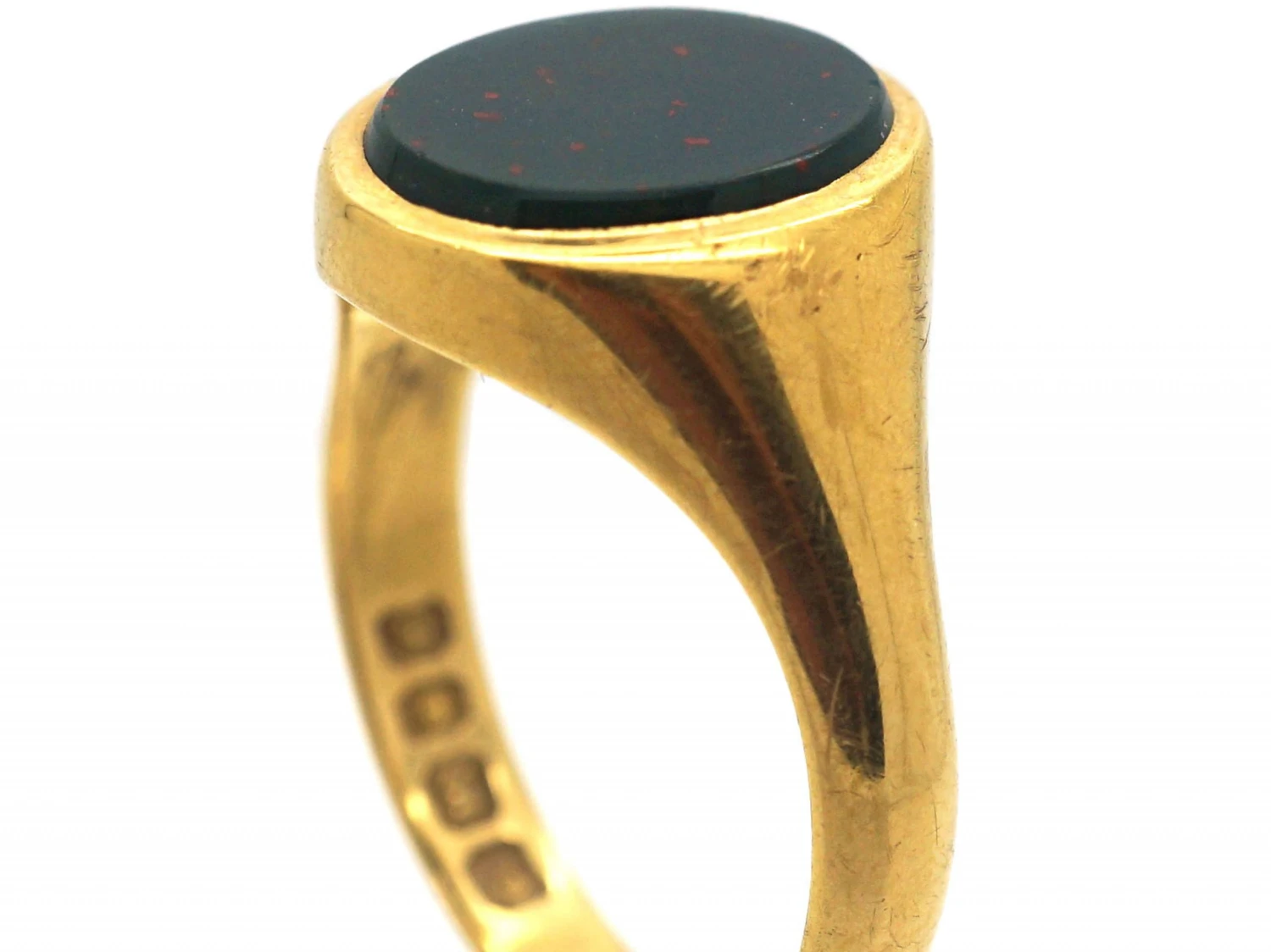 18ct Gold Signet Ring Set With A Bloodstone 4 18ct Gold Signet Ring Set With A Bloodstone - Image 2