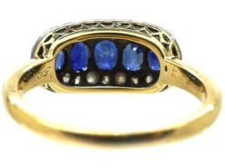 Victorian 18ct Gold Five Stone Sapphire & Diamond Ring 12 Victorian 18ct Gold Five Stone Sapphire & Diamond Ring -Antique Jewellery Company 720159aa dsc09179
