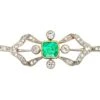 Art Deco 15ct Gold & Platinum, Emerald & Diamond Bow Brooch -Antique Jewellery Company 72028912 dsc08874 scaled 1