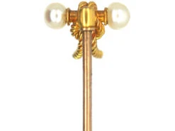 Edwardian 15ct Gold & Natural Pearl Tying The Knot Tie Pin -Antique Jewellery Company 72b8b50b dsc05644 scaled 1