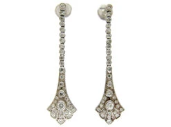 Long Drop Diamond Edwardian Earrings