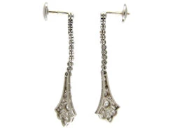 Long Drop Diamond Edwardian Earrings -Antique Jewellery Company 73c1
