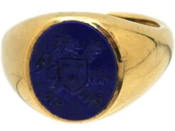 Mid 20th Century 9ct Gold & Lapis Signet Ring With Intaglio Of A Lion -Antique Jewellery Company 7425f840 dsc00963 scaled 1