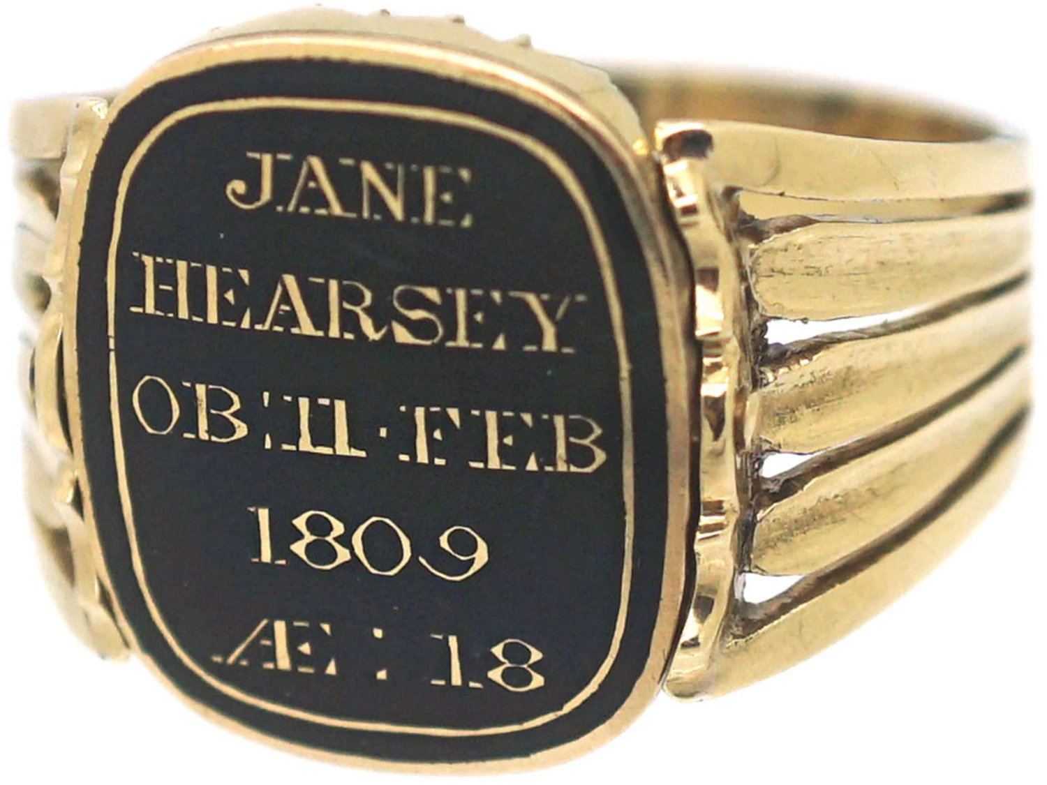 Georgian 18ct Gold, Cabochon Garnet & Natural Split Pearl Swivel Mourning Ring 10 Georgian 18ct Gold, Cabochon Garnet & Natural Split Pearl Swivel Mourning Ring - Image 8