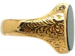 Victorian 18ct Engraved Gold Signet Ring Set With A Plain Bloodstone 13 Victorian 18ct Engraved Gold Signet Ring Set With A Plain Bloodstone -Antique Jewellery Company 7497f631 dsc08058 scaled 1