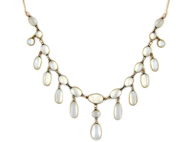 Gold Moonstone Festoon Necklace 3 Gold Moonstone Festoon Necklace