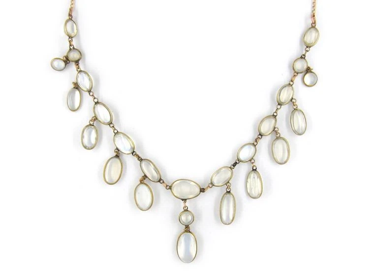 Gold Moonstone Festoon Necklace 5 Gold Moonstone Festoon Necklace - Image 3