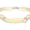 French Art Deco Cultured Pearl Three Row Necklace With Platinum & Diamond Clasp And Bars 1 French Art Deco Cultured Pearl Three Row Necklace With Platinum & Diamond Clasp And Bars -Antique Jewellery Company 754744f1 dsc06076