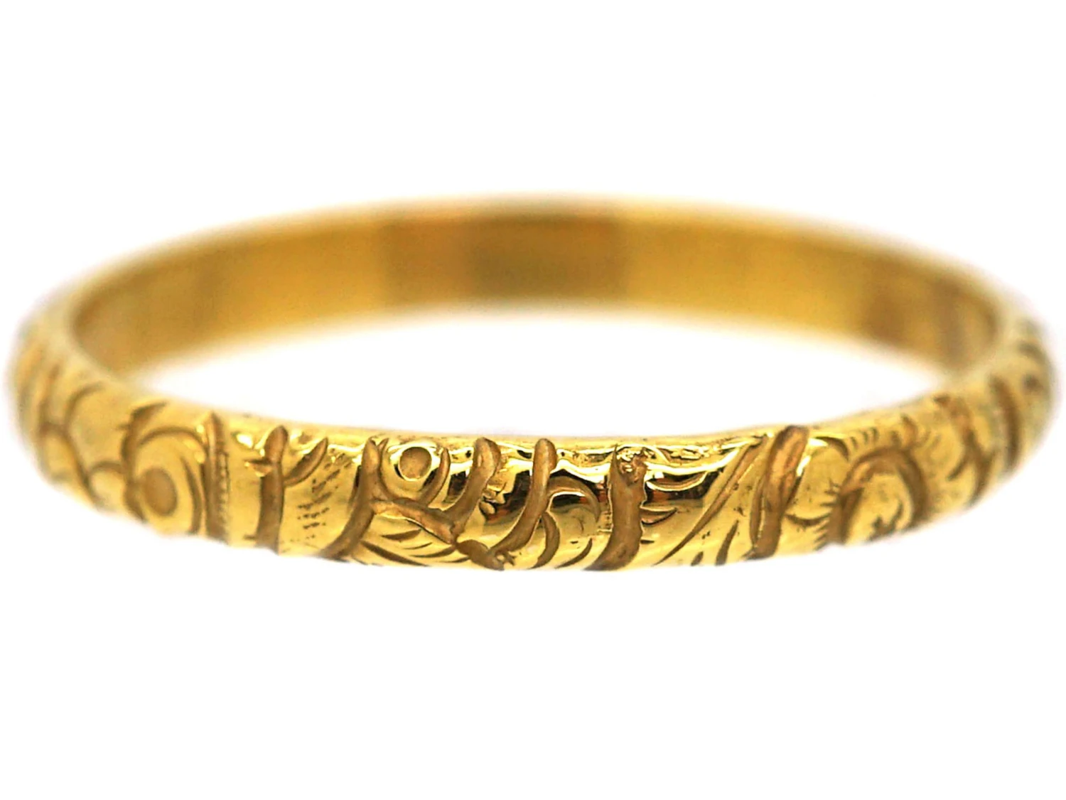 Georgian 18ct Gold Wedding Band With Repoussé Decoration 7 Georgian 18ct Gold Wedding Band With Repoussé Decoration - Image 5