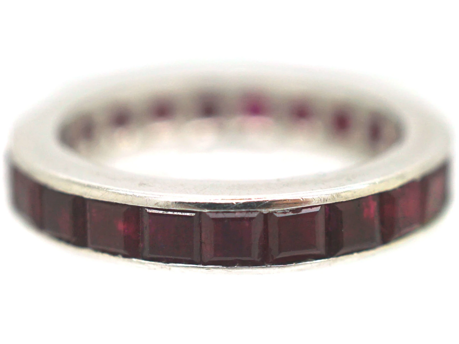 Art Deco French Platinum & Ruby Eternity Ring 7 Art Deco French Platinum & Ruby Eternity Ring - Image 5