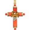 Regency 15ct Gold, Coral & Natural Pearl Cross With Grapes Motif 2 Regency 15ct Gold, Coral & Natural Pearl Cross With Grapes Motif -Antique Jewellery Company 76fad009 dsc06022 scaled 1