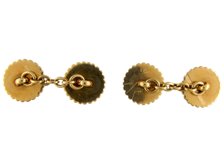 18ct Gold & Enamel Victorian Crown Cufflinks 4 18ct Gold & Enamel Victorian Crown Cufflinks - Image 2