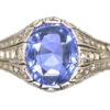 Art Deco Platinum, Ceylon Sapphire & Rose Diamond Ring -Antique Jewellery Company 77d1f7da dsc01779 scaled 1
