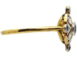 Edwardian 18ct Gold & Platinum, Sapphire & Diamond Ring With Diamond Shaped Design -Antique Jewellery Company 786548b8 dsc07661 scaled 1