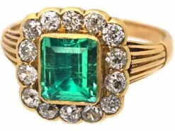 Victorian 15ct Gold, Emerald & Diamond Rectangular Cluster Ring 17 Victorian 15ct Gold, Emerald & Diamond Rectangular Cluster Ring -Antique Jewellery Company 78cc137e dsc09430 scaled 1