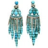 Turquoise & Pearl Fringe Drop Earrings 1 Turquoise & Pearl Fringe Drop Earrings -Antique Jewellery Company 79a