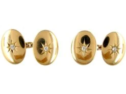 18ct Gold Diamond Set Victorian Cufflinks