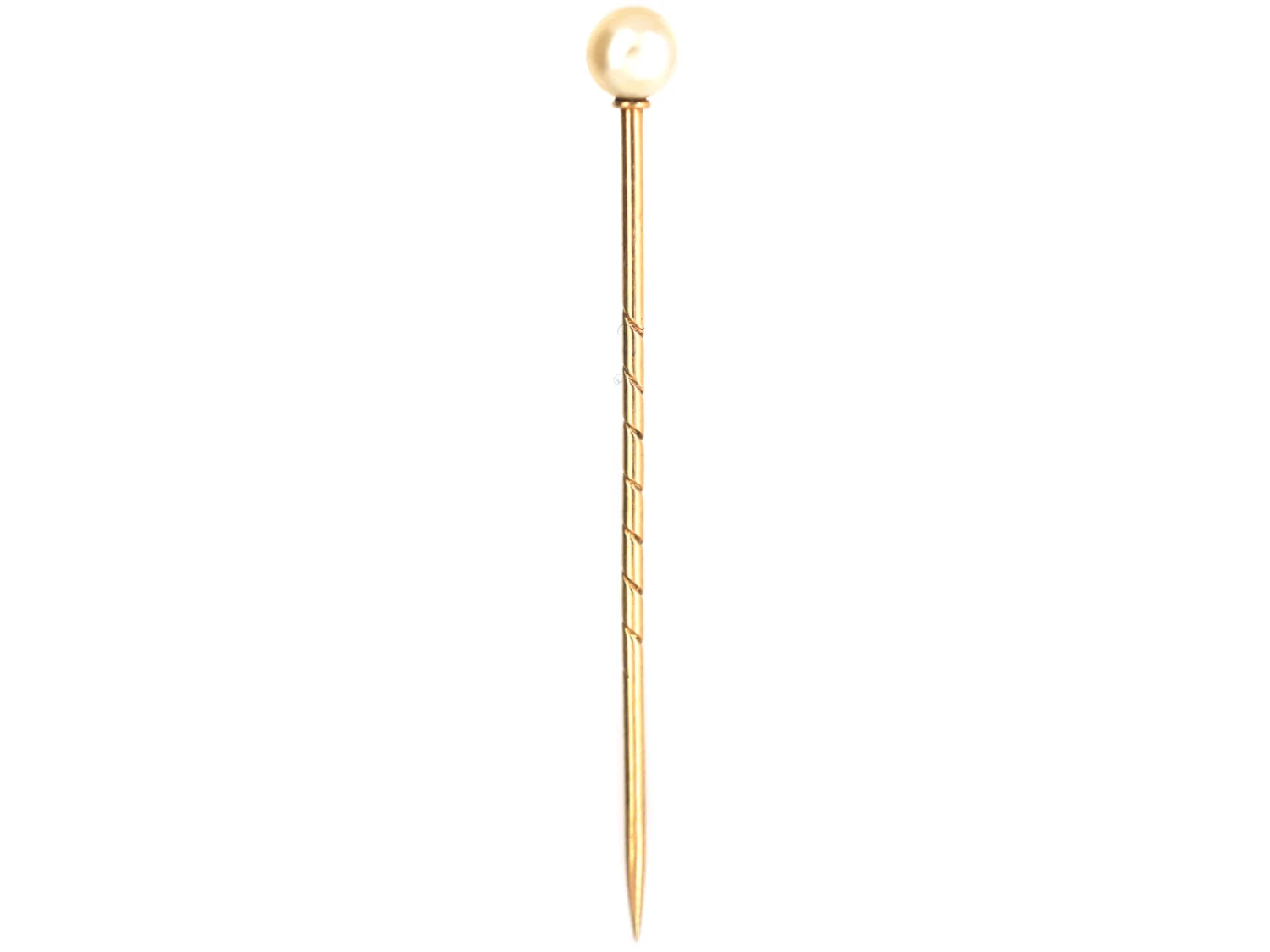 Edwardian Gold & Natural Pearl Tie Pin 4 Edwardian Gold & Natural Pearl Tie Pin - Image 2