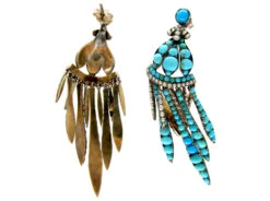 Turquoise & Pearl Fringe Drop Earrings 7 Turquoise & Pearl Fringe Drop Earrings -Antique Jewellery Company 79c