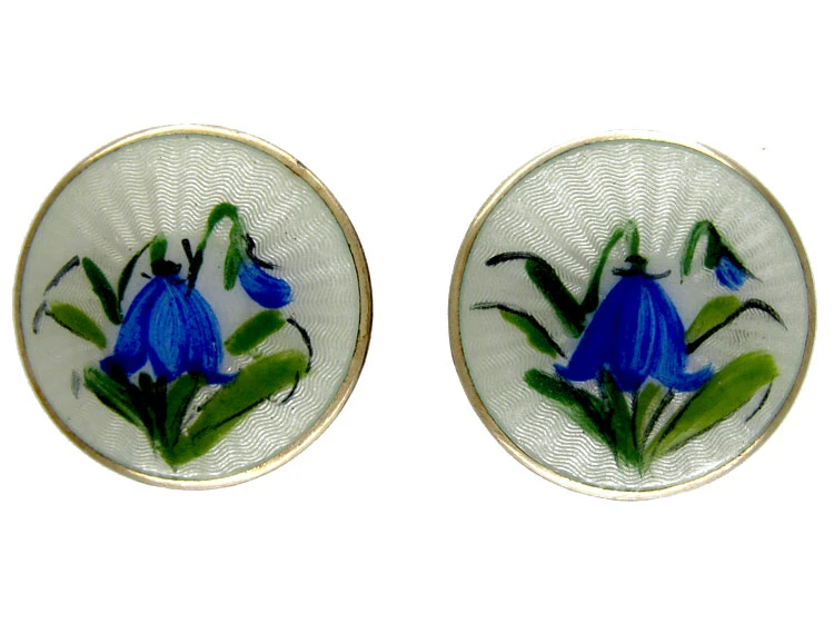 Silver & Enamel Gentian Earrings 3 Silver & Enamel Gentian Earrings