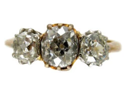 Diamond Three Stone Edwardian Ring