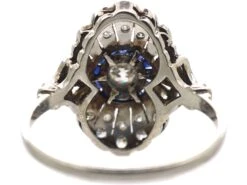Art Deco Platinum, Sapphire & Diamond Target & Feather Style Ring 13 Art Deco Platinum, Sapphire & Diamond Target & Feather Style Ring -Antique Jewellery Company 7a760e10 dsc02460 scaled 1