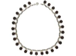 Silver & Garnet Flowers Motif Necklace 6 Silver & Garnet Flowers Motif Necklace -Antique Jewellery Company 7b1269209017 852