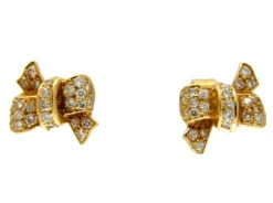 18ct Gold Diamond Bow Earrings