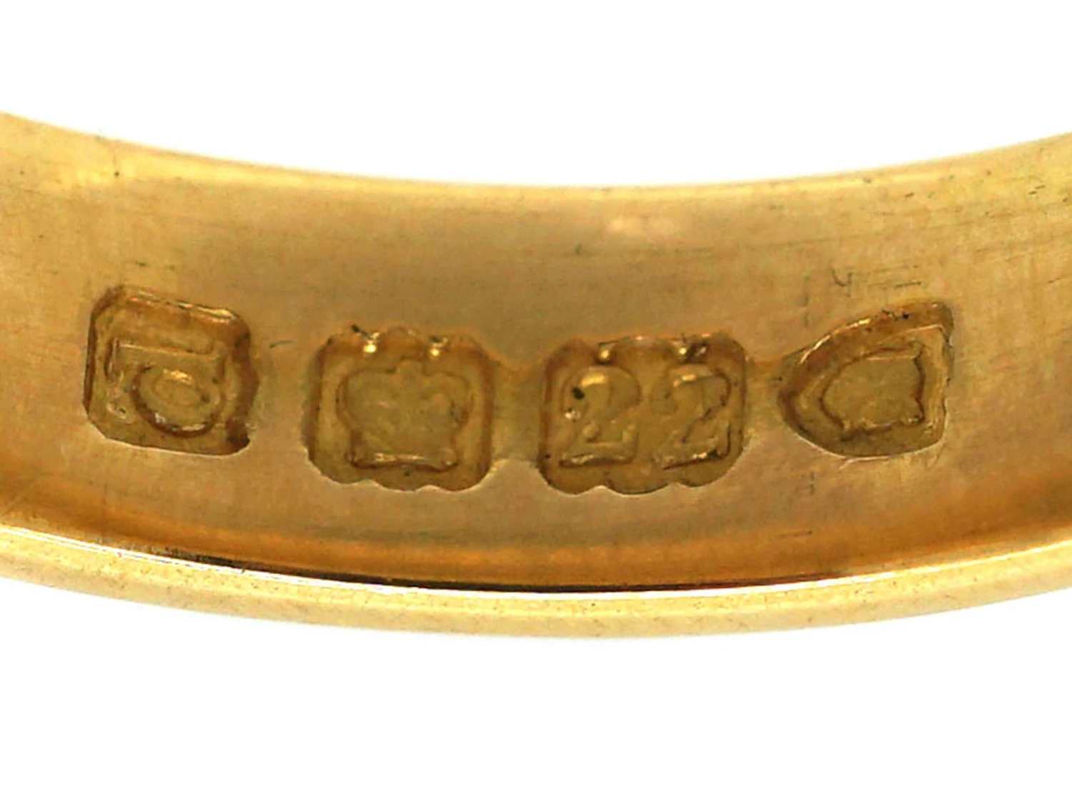 Edwardian 22ct Gold Wedding Band With Hearts & Star Motif 6 Edwardian 22ct Gold Wedding Band With Hearts & Star Motif - Image 4