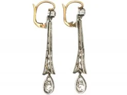Art Deco 15ct Gold, Platinum & Diamond Drop Earrings -Antique Jewellery Company 7baef256 dsc00159 scaled 1