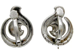 Silver Clip On Paste Art Deco Earrings -Antique Jewellery Company 7c1