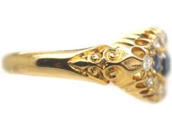 Edwardian 18ct Gold Boat Shaped Sapphire Diamond Ring 13 Edwardian 18ct Gold Boat Shaped Sapphire Diamond Ring -Antique Jewellery Company 7c222d60 dsc09993 scaled 1