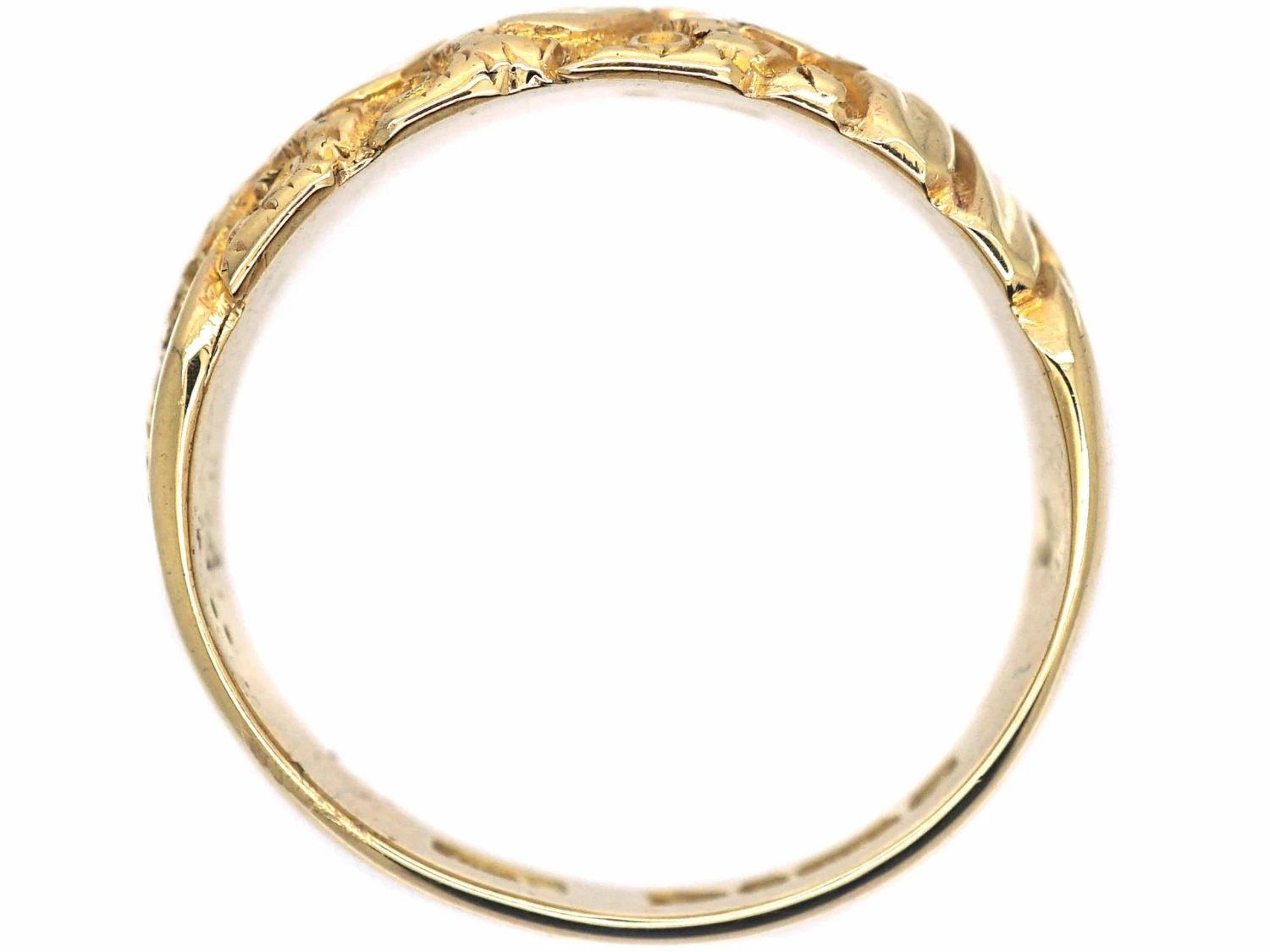 Edwardian 9ct Gold Keeper Ring With Hearts Motif 6 Edwardian 9ct Gold Keeper Ring With Hearts Motif - Image 4