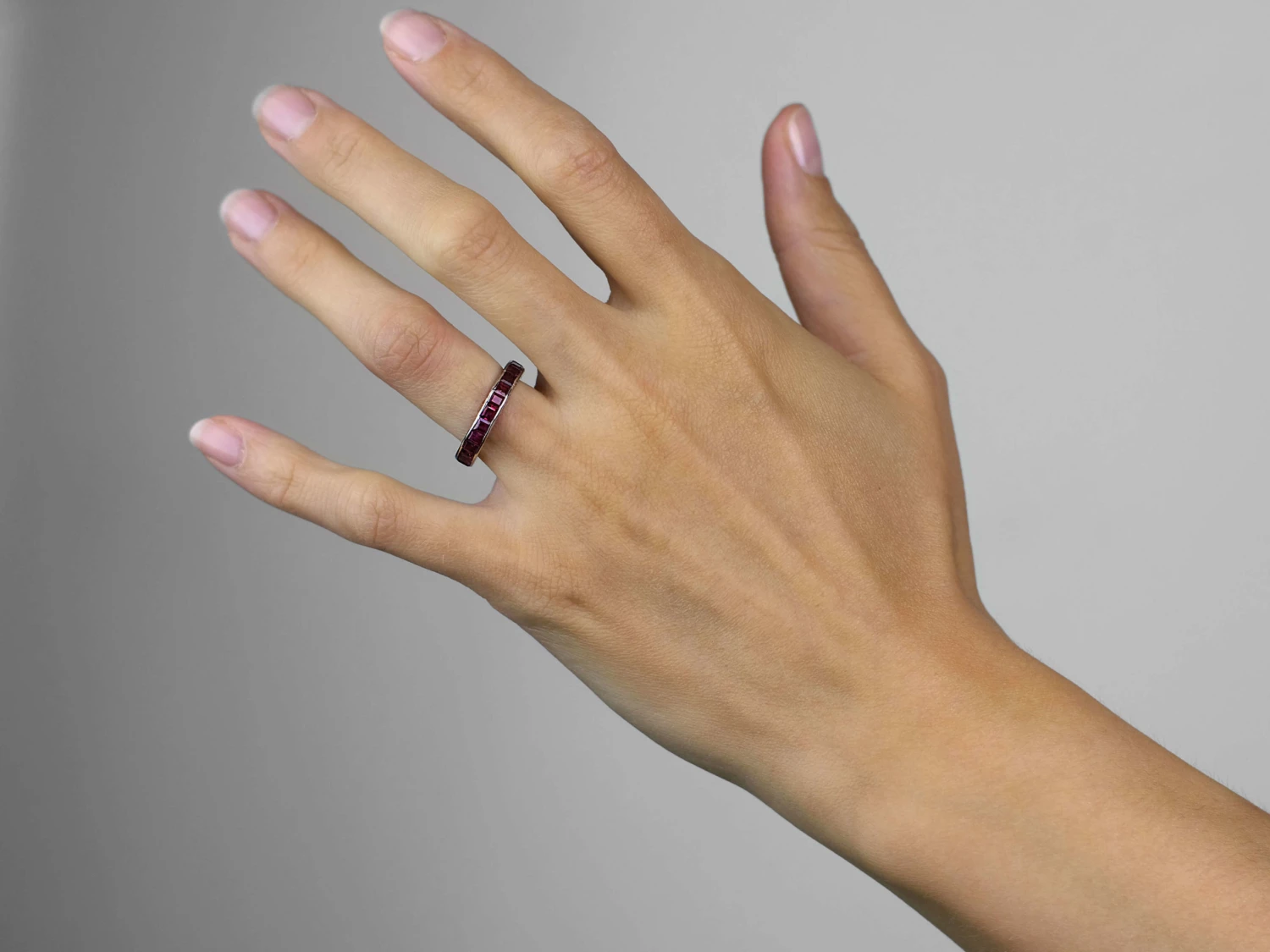 Art Deco Platinum & Ruby Eternity Ring 4 Art Deco Platinum & Ruby Eternity Ring - Image 2