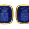 French 18ct Gold & Lapis Lazuli Cufflinks With Intaglio Of A Marquis Crest -Antique Jewellery Company 7c922323 dsc02284