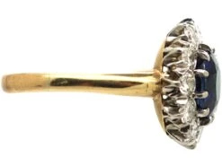 1930s 18ct Gold, Sapphire & Diamond Oval Cluster Ring -Antique Jewellery Company 7d867cfc dsc09914 scaled 1