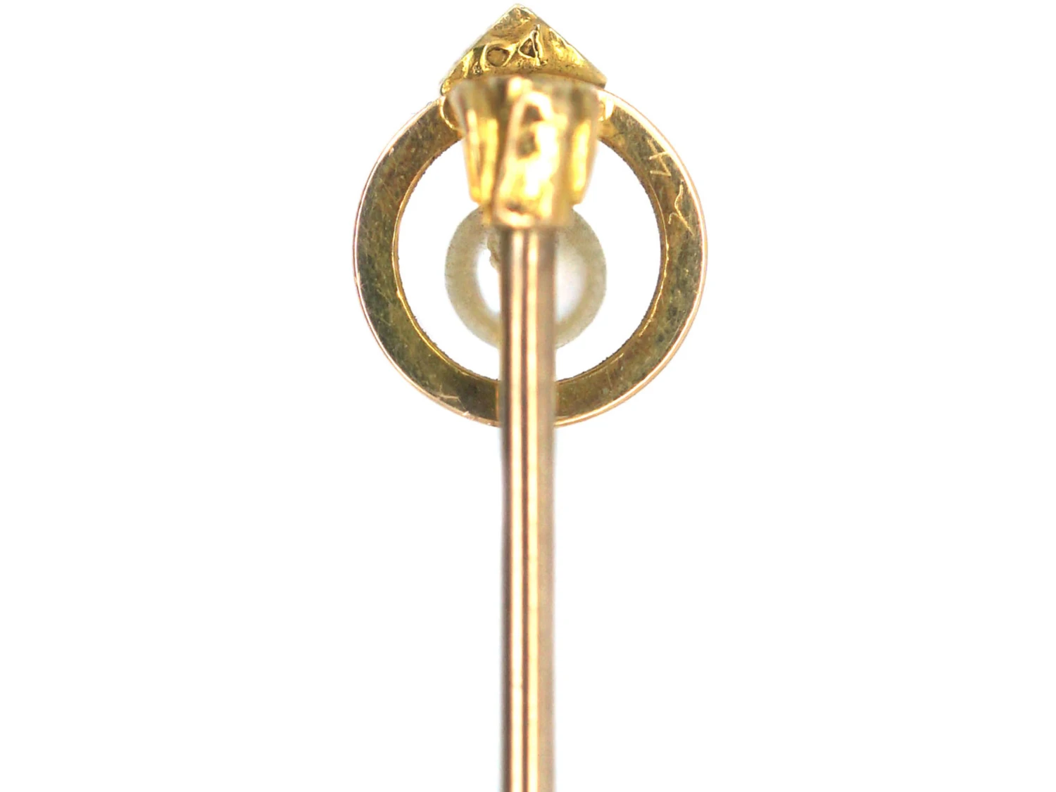 Edwardian 15ct Gold Pearl Tie Pin 6 Edwardian 15ct Gold Pearl Tie Pin - Image 4