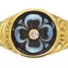 Early Victorian 18ct Gold Mourning Ring With Banded Sardonyx Of A Flower -Antique Jewellery Company 7f011031 dsc00227 scaled 1