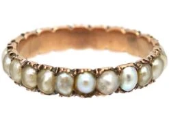 Georgian 9ct Gold & Natural Split Pearl Eternity Ring 7 Georgian 9ct Gold & Natural Split Pearl Eternity Ring -Antique Jewellery Company 7f8817bf dsc04790