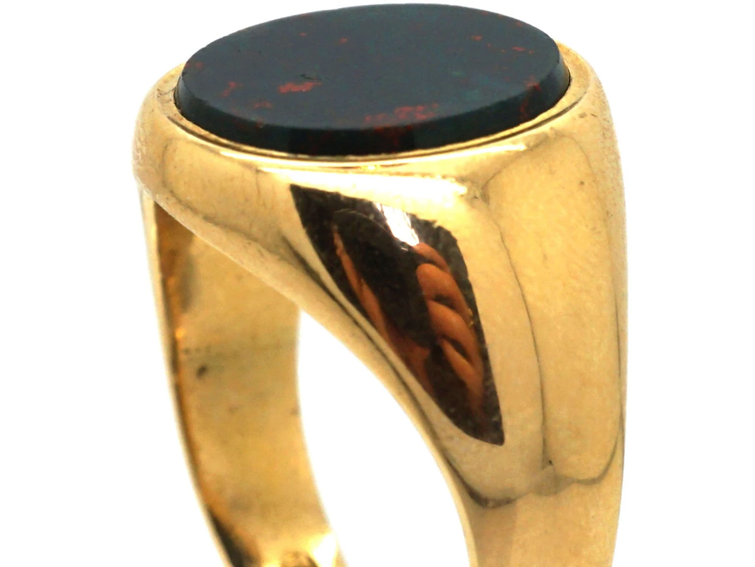 Edwardian 18ct Gold Signet Ring Set With A Plain Bloodstone 5 Edwardian 18ct Gold Signet Ring Set With A Plain Bloodstone - Image 3
