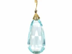Art Deco 15ct Gold & Platinum , Large Aquamarine & Rose Diamond Pendant 7 Art Deco 15ct Gold & Platinum , Large Aquamarine & Rose Diamond Pendant -Antique Jewellery Company 803a290e dsc01330 scaled 1