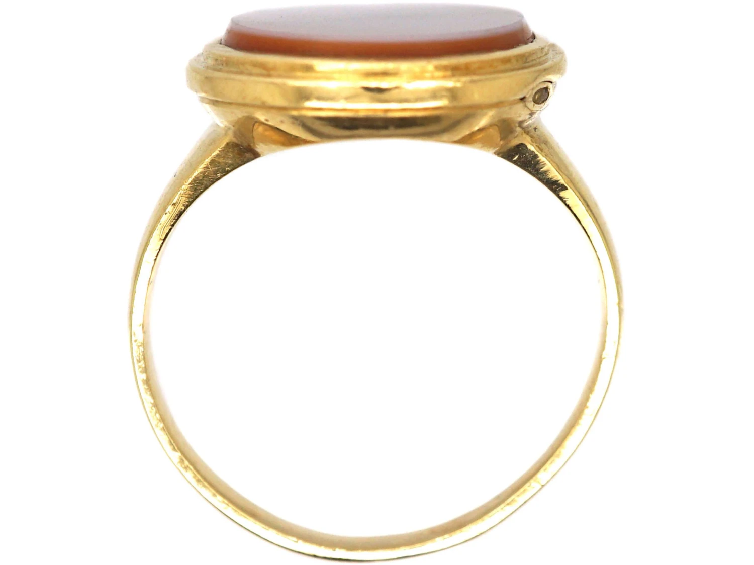 French 19th Century 18ct Gold Signet Ring With Hinged Locket Inside 6 French 19th Century 18ct Gold Signet Ring With Hinged Locket Inside - Image 4