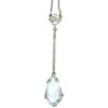 Art Deco Diamond & Aquamarine Pendant In Original Case -Antique Jewellery Company 80c 1
