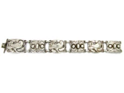 Silver Bracelet Attributed To A Georg Jensen Design 9 Silver Bracelet Attributed To A Georg Jensen Design -Antique Jewellery Company 80c11