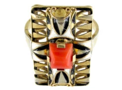 Art Deco Coral & Enamel Ring 9 Art Deco Coral & Enamel Ring -Antique Jewellery Company 80c1339413788 33